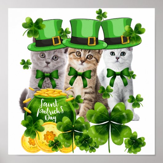 Poster 5 Kitty Chat Lover Cadeau - Trois Chats Patrick (Devant)