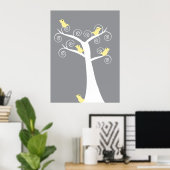 Poster 5 Oiseaux jaunes Imprimer (Bureau à domicile)