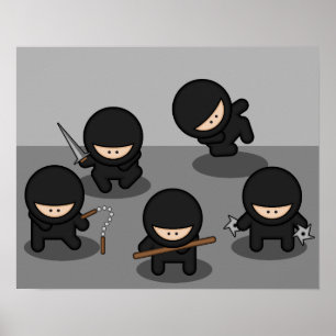 Poster 5 petits ninjas
