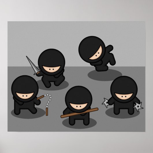 Poster 5 petits ninjas (Devant)