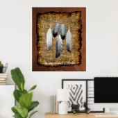 Poster 5 Plumes sur le parchemin La sagesse amérindienne (Bureau à domicile)