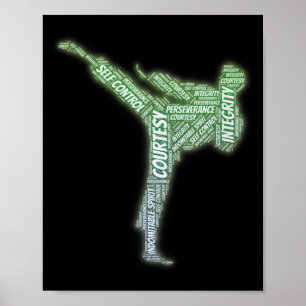 Poster 5 principes du ceinture noire de Taekwondo Premium