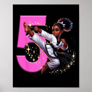 Poster 5e anniversaire Black Girl Martial Arts Party Taek