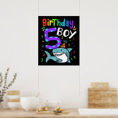 Poster 5e anniversaire Cinq ans, Cadeaux de requin (Cuisine)