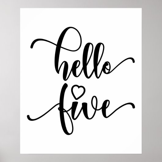 Poster 5e anniversaire Filles Bonjour Cinq mignonnes Enfa (Devant)