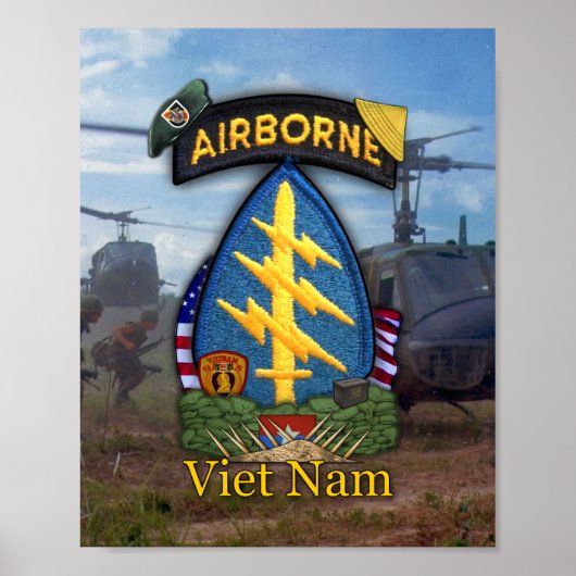 Poster 5e forces spéciales green berets vietnam war print (Devant)