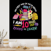 Poster 5e Grade Teacher My First Day (Cuisine)