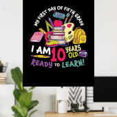 Poster 5e Grade Teacher My First Day (Bureau à domicile)