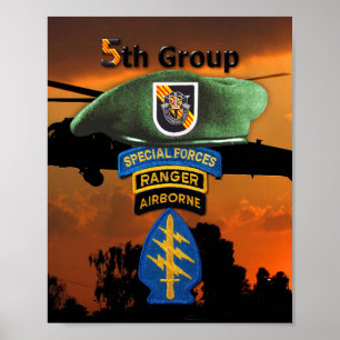 Poster 5e Groupe des forces spéciales SFG SF Anciens comb