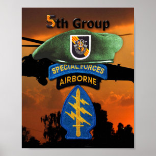 Poster 5e Groupe des forces spéciales SFG SF Anciens comb