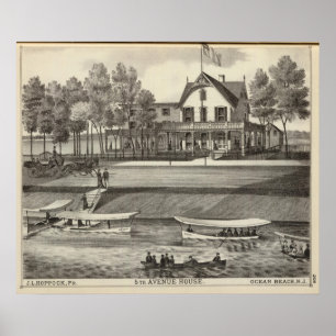 Poster 5ème Chambre d'avenue, plage d'océan, NJ