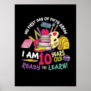 Poster 5th Grade Teacher My First Day Of Fifth Grade