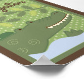 Poster 5x7 "Alligato" Jungle Safari bébé lit mur art (Coin)