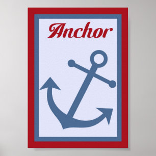 Poster 5X7 Ancre Mur d'art nautique