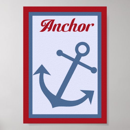 Poster 5X7 Ancre Mur d'art nautique (Devant)
