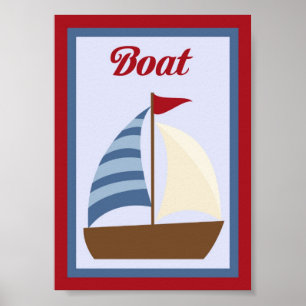 Poster 5X7 Boat Nautique Mur Art