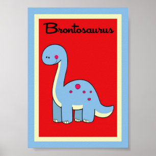 Poster 5X7 Brontosaurus Dinosaures