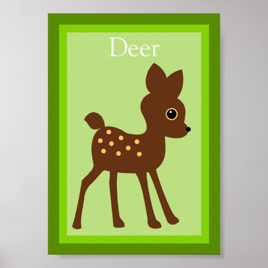 Poster 5X7 Deer Forest Friends Wall Art (Devant)