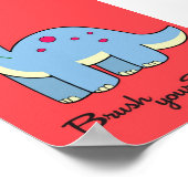 Poster 5x7 Dinosaure WorBrush Your Teeth Salle de bain Mu (Coin)