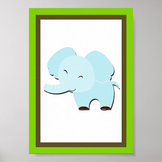 Poster 5X7 Elephant Jungle Animal Wall Art (Devant)