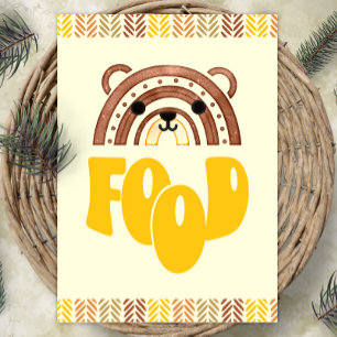 Poster 5x7 Food Station Boho Woodland Bear Anniversaire