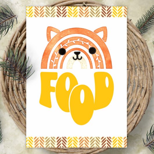Poster 5x7 Food Station Boho Woodland Fox Anniversaire