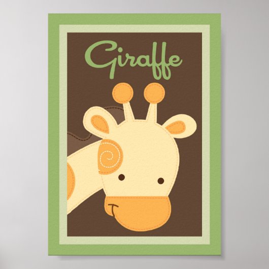 Poster 5x7 "Giraffe" Jungle Safari Baby Lit Mur Art (Devant)