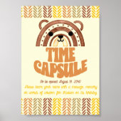 Poster 5x7 Heure Capsule Boho Woodland Bear Anniversaire (Devant)
