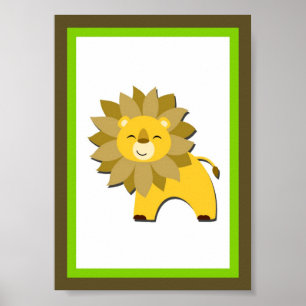 Poster 5X7 Lion Jungle Animal Mur Art