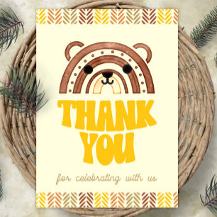 Poster 5x7 Merci Boho Woodland Ours Anniversaire