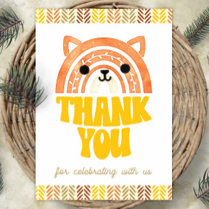Poster 5x7 Merci Boho Woodland Renard Anniversaire