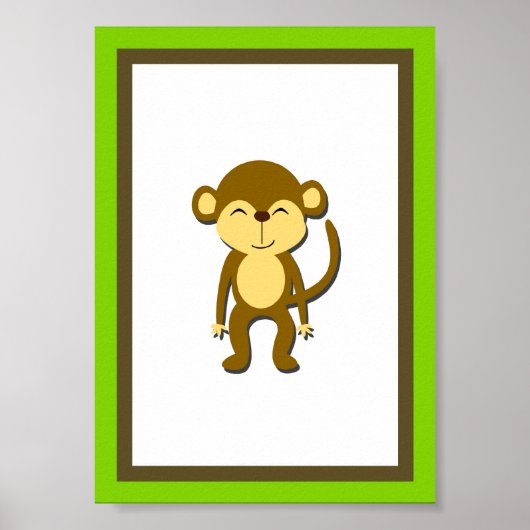 Poster 5X7 Monkey Jungle Animal Wall Art (Devant)