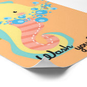 Poster 5x7 Ocean SeaHorse Laver votre visage Salle de bai (Coin)