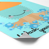 Poster 5x7 Ocean Squid Laver vos mains Salle de bain Wall (Coin)