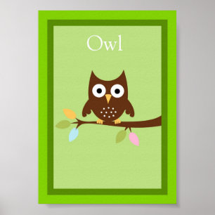 Poster 5X7 Owen Forest Friends Wall Art