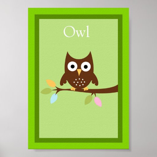 Poster 5X7 Owen Forest Friends Wall Art (Devant)