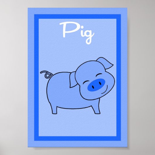 Poster 5X7 Pig Barn Yard Boys Wall Art (Devant)