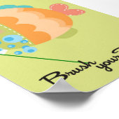 Poster 5x7 Poisson Océan Broncent Vos Dents Salle De Bain (Coin)