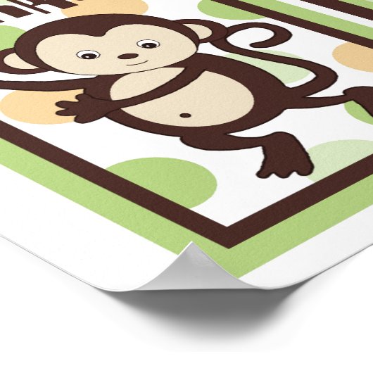 Poster 5x7 Pop Monkey Zoo Animal Bébé Literie Mur Art (Coin)