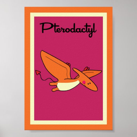 Poster 5X7 Pterodactyle Dinosaures Mur Art (Devant)