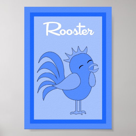 Poster 5X7 Rooster Barn Yard Boys Wall Art (Devant)