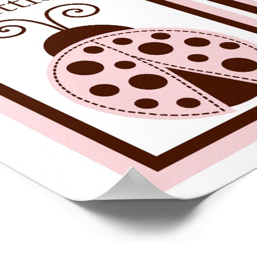 Poster 5x7 Rose Mod Lady Bug Insect Bébé Lit Mur Art (Coin)