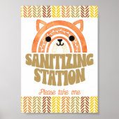 Poster 5x7 Sanitizer Station Boho Woodland Fox Anniversai (Devant)