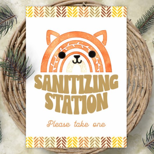 Poster 5x7 Sanitizer Station Boho Woodland Fox Anniversai