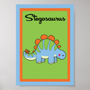 Poster 5X7 Stegosaurus Dinosaures