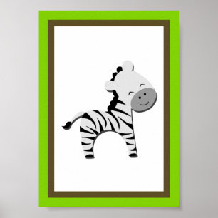 Poster 5X7 Zebra Jungle Animal Wall Art