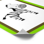 Poster 5X7 Zebra Jungle Animal Wall Art (Coin)