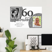 Poster 60 ans et Fabuleux Paillettes Argentées 2 Photos A (Bureau à domicile)
