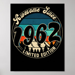 Poster 60 ans Vintage 60e année Anniversaire 1962