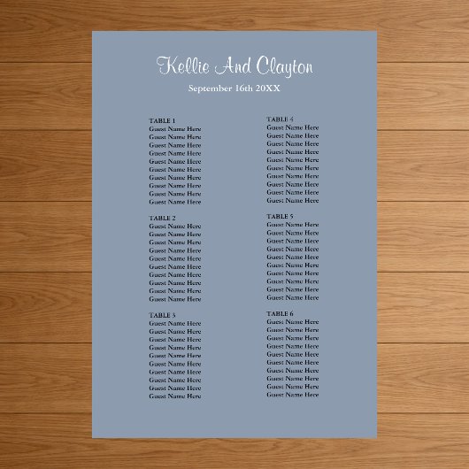 Poster 60 Bleu simple Mariage